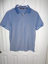 DKNY Men  s S Blue Short Sleeve Collared Button Polo Shirt Small