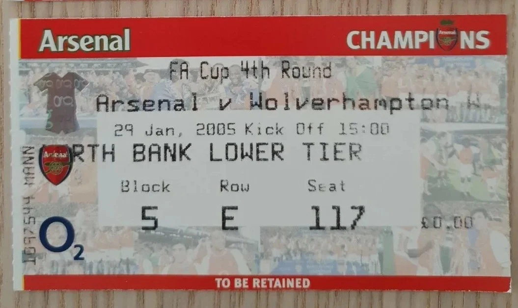 Billet Collector Arsenal Vs Oxford United FA Cup 1963 - Très Rare, Saison 1962-63 UK