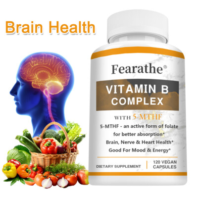 Vitamin B Complex With 5-MTHF Capsules - Supports Stress, Heart & Nervous System