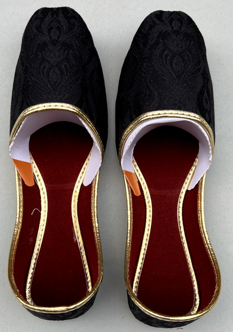 PANTOFOLA D’ORO Scarpe piatte indiane punjabi pakistane etniche tradizionali Khussa Juti US 8 5