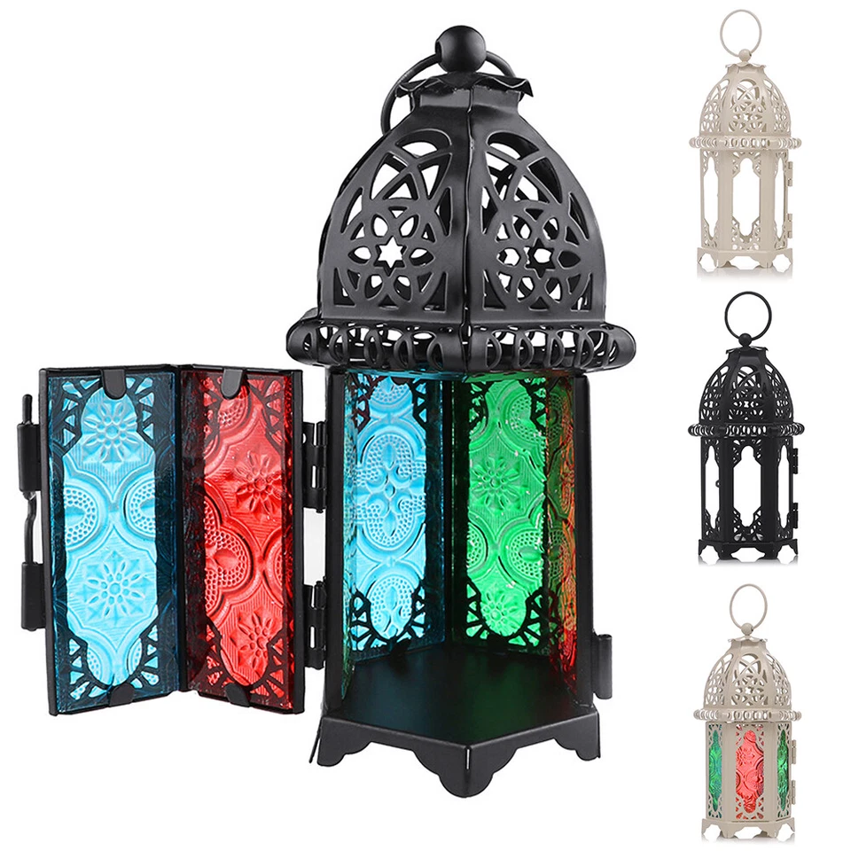 Moroccan Lantern Tea Light Lamp Iron Candle Holder Hanging Garden Wedding Decor - Image 3 of 4