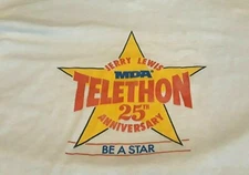Jerry Lewis Muscular Dystrophy 25th Anniversary MDA 1990 T-Shirt Very Rare. 