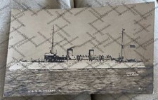 Antique 1904 RPPC USS Minneapolis US Navy Cruiser Real Photo Postcard boat ship