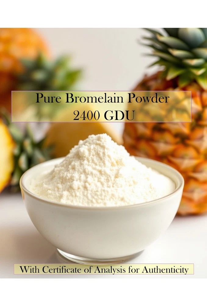 SCRIPTS OF NATURE Bromelain Powder Pure 2400 GDU - With Certificate of Analysis - HACCP Cert.