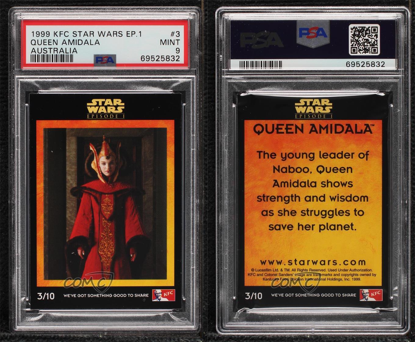 1999 KFC Star Wars Episode 1 Australia Padme Amidala Queen #3 PSA 9 MINT 0b3o - Picture 3 of 3