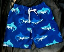    Jump 'N Splash and Boy Swim Trunk Shorts Size Large 8 10 Sharks Blue
