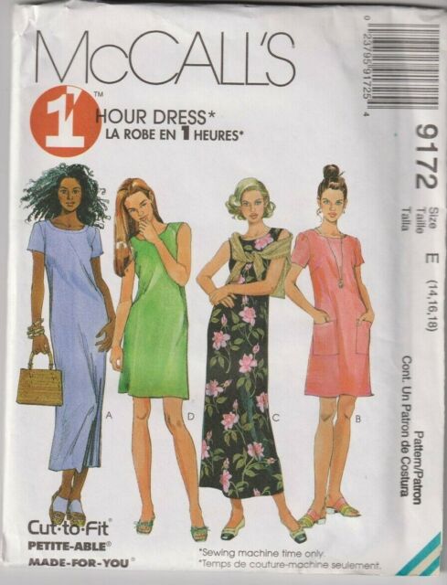 McCalls Sewing Pattern 7073 Misses Dress Empire Waist Size XSM SML Med ...