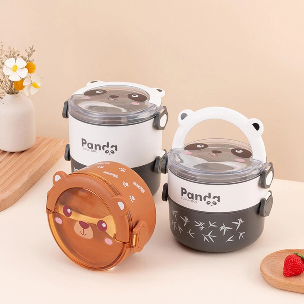 Lunch Box Container Cartoon Thermal Bento Box Stackable Leakproof Food Container