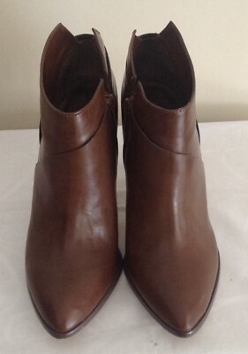 Carlos Santana Brown Women s High Heel Leather Ankle Boots Size 8.5