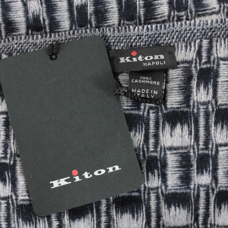 Kiton новый с Ярлыками 100% кашемир шарф один размер в синий и белый сделано в Италии - Изображение 4 из 4