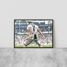 CRISTIANO RONALDO CR7 Juventus Autografo ARTWORK CORNICE COLLEZIONE SERIE A