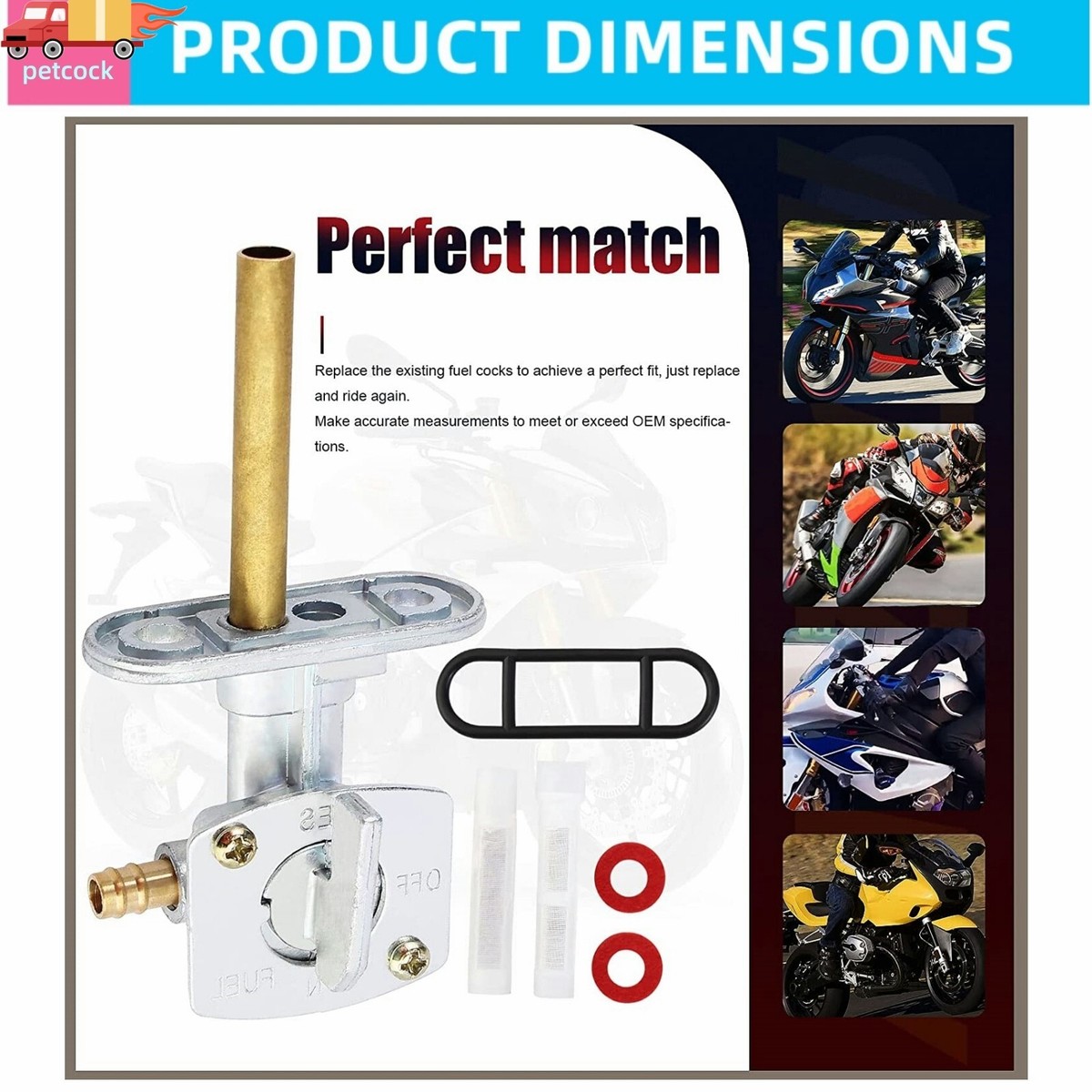 YFM400 Petcock Shut Off Yamaha Big Bear 400 Fuel Valve Petcock - Foto 7