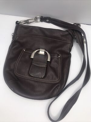 B Makowsky Chocolate Brown Women's Pebbled Leather