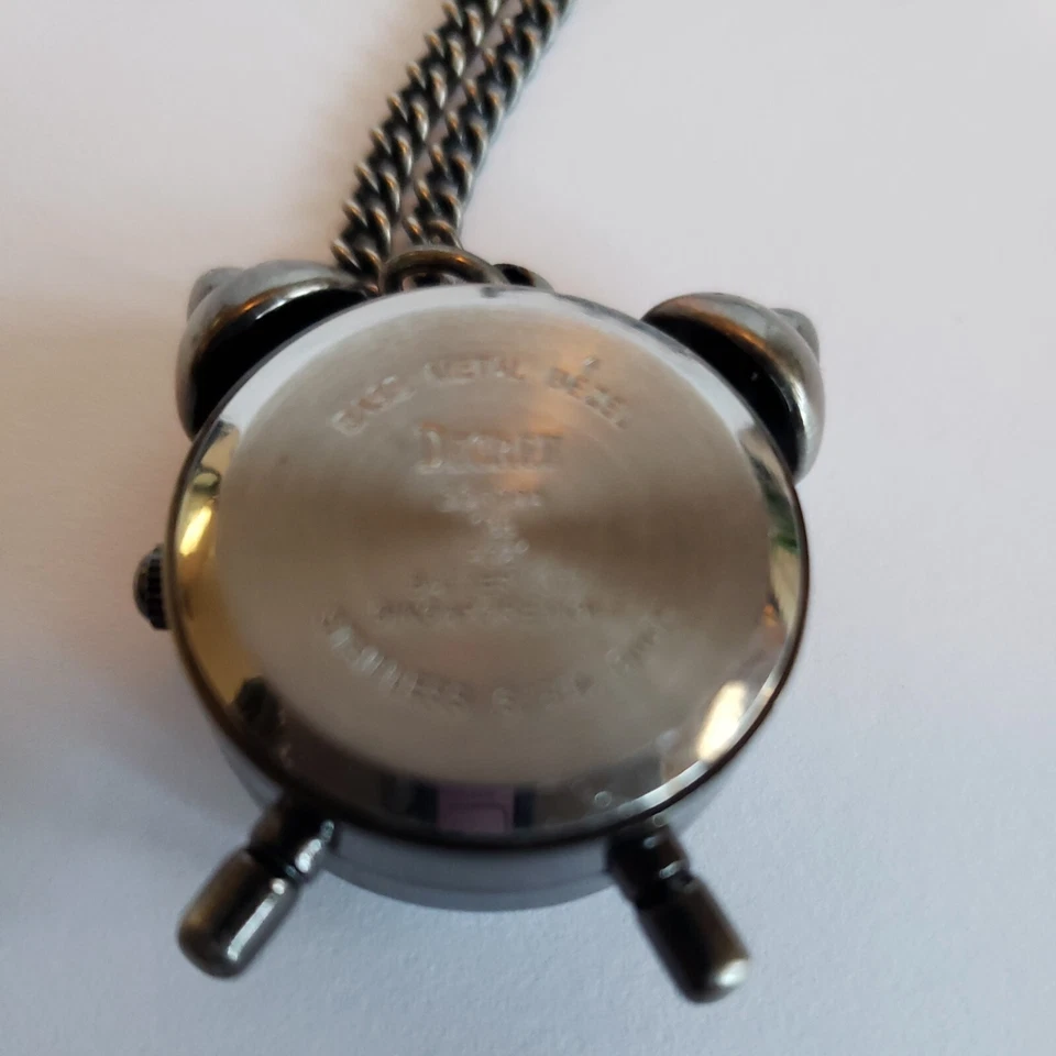 Decree Alarm Clock Shaped Necklace New Battery Quartz Pre-Owned - Image 3 of 4