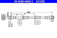ATE 24.5286-0660.3 Bremsschlauch 660 Mm FüR Mitsubishi Pajero Classic Sport