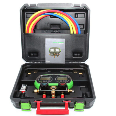Digital Gauge Manifold HVAC Leak Vacuum Pressure Temp Tester Tool