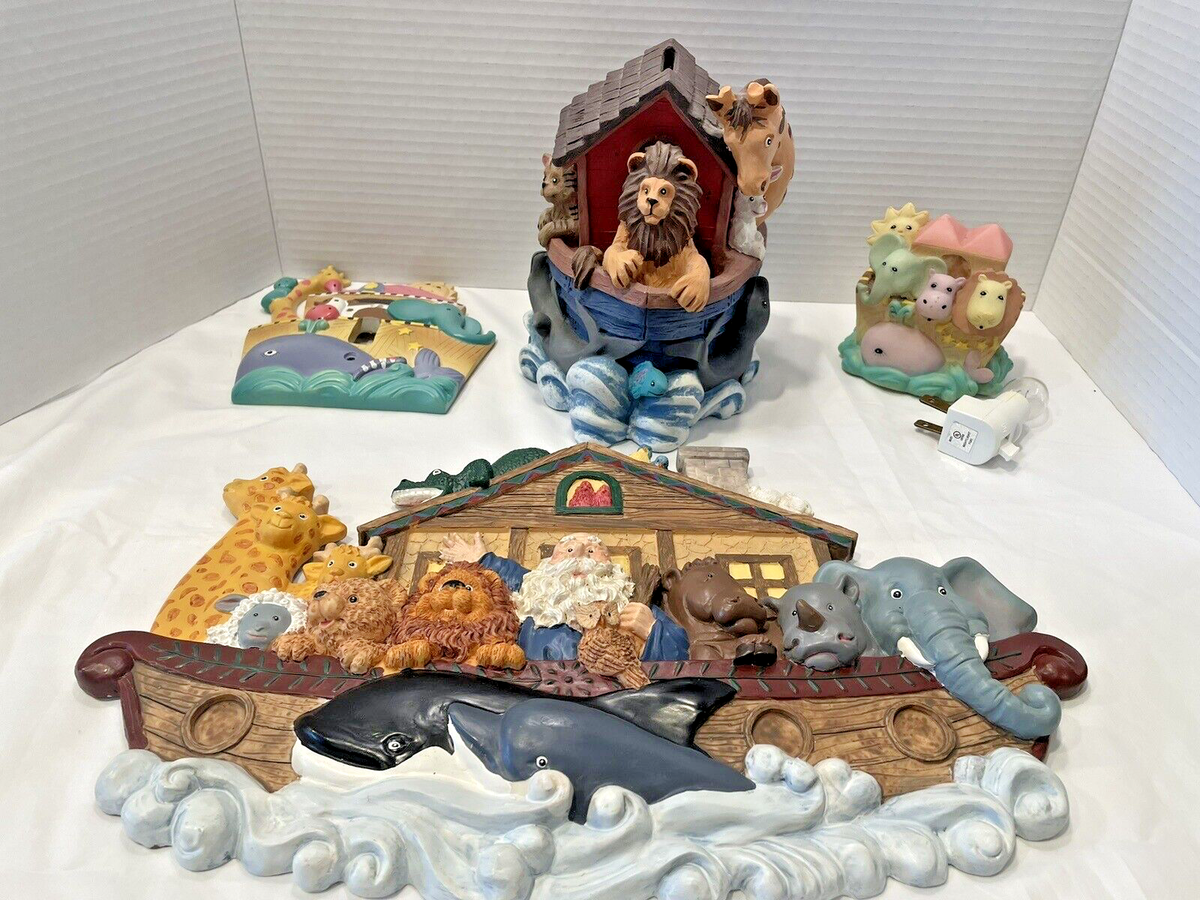 赤ちゃんのインテリア／オブジェ／アート Vintage 1993-96 Nursery Room Noah's Ark Decor 4 Piece Lot | eBay