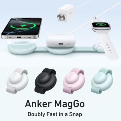 Anker MagGo UFO 3-in-1 Charger 15W Foldable Wireless Pad for iPhone Apple Watch