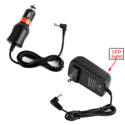 Car Charger +AC Power Adapter For Coby TF-DVD8500 TF-DVD8501 Portable DVD Player