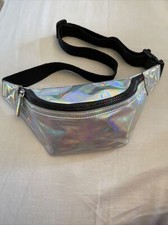 Fanny Pack Women  s Or Crossbody Silver And Pink