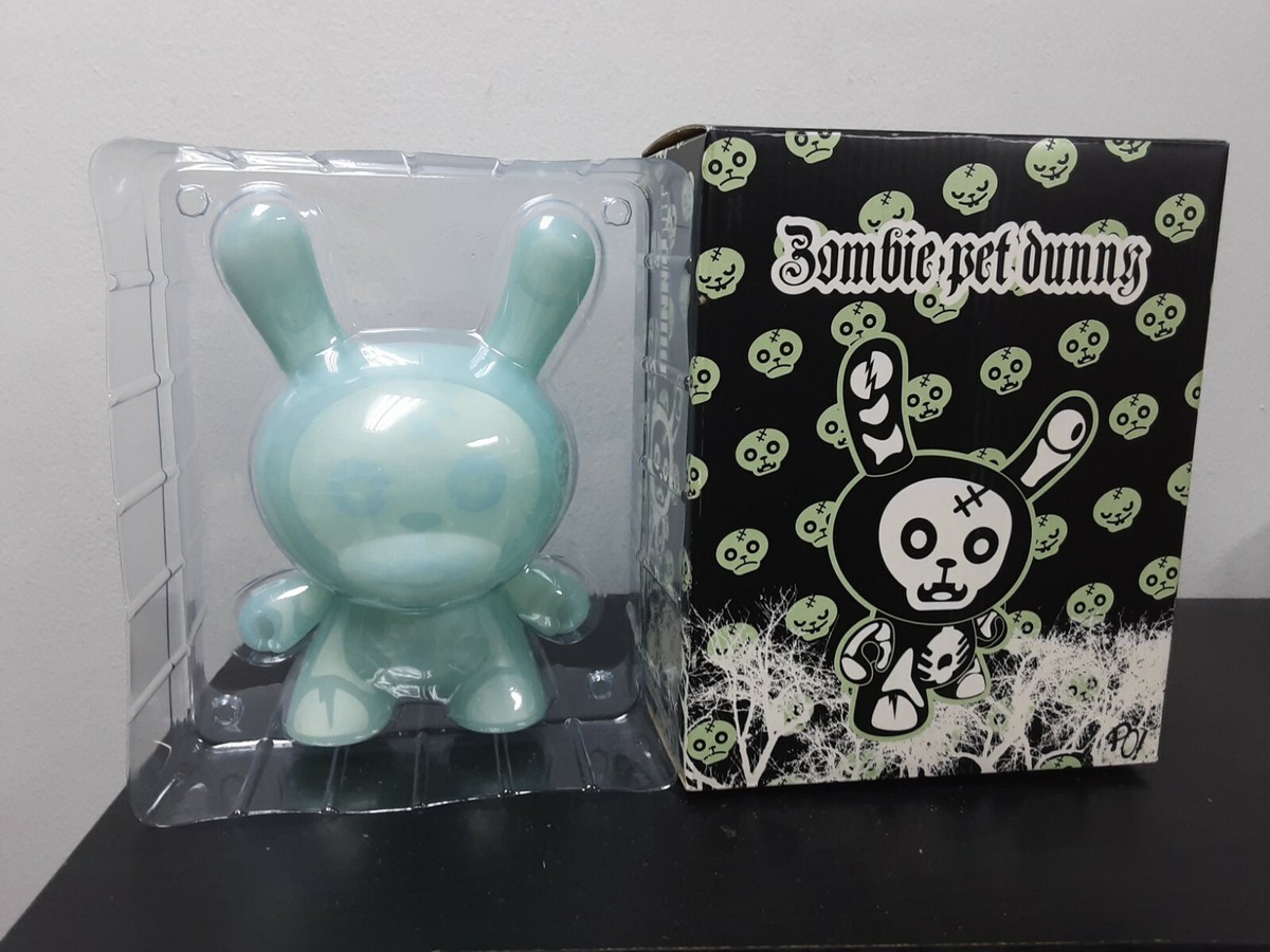 Kidrobot GID Zombie Pet Dunny 8” Vinyl Art Toy Designed By