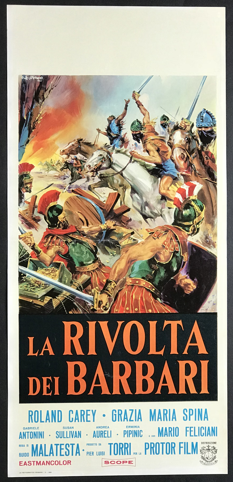 Locandina originale film La rivolta dei barbari (1964) - Regia di Guido Malatesta