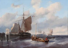 perfect 36x24 oil painting handpainted on canvas"marine " N12994