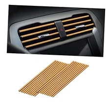 20PCS Car Air Conditioner Decoration Strip, Auto Air Vent Outlet Chrome Wood