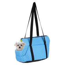 16.5" x 8.3" x 8.3" Dog Purse Carriers with Crossbody Strap Blue