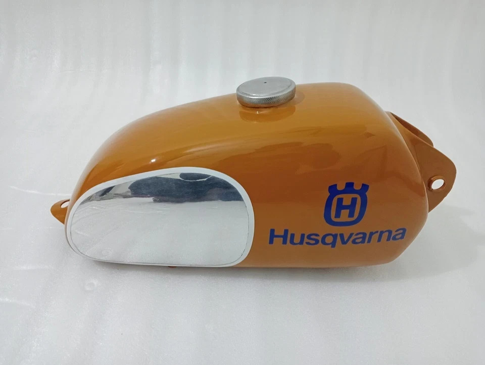 HUSQVARNA 1974 CR 250 WR 250 MAG REPRO PAINTED & POLISH ALLOY PERTOL TANK +CAP