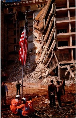 US Embassy Beirut Lebanon Bombing Building Collapse Photo Postcard