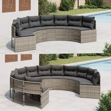 Gartenmöbel Lounge Set mit Kissen Sofa Sitzgruppe Gartensofa Poly Rattan