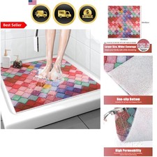 Non Slip Shower Mat 36x36 Inch Large Bath Mat Anti Slip PVC Floor Mat