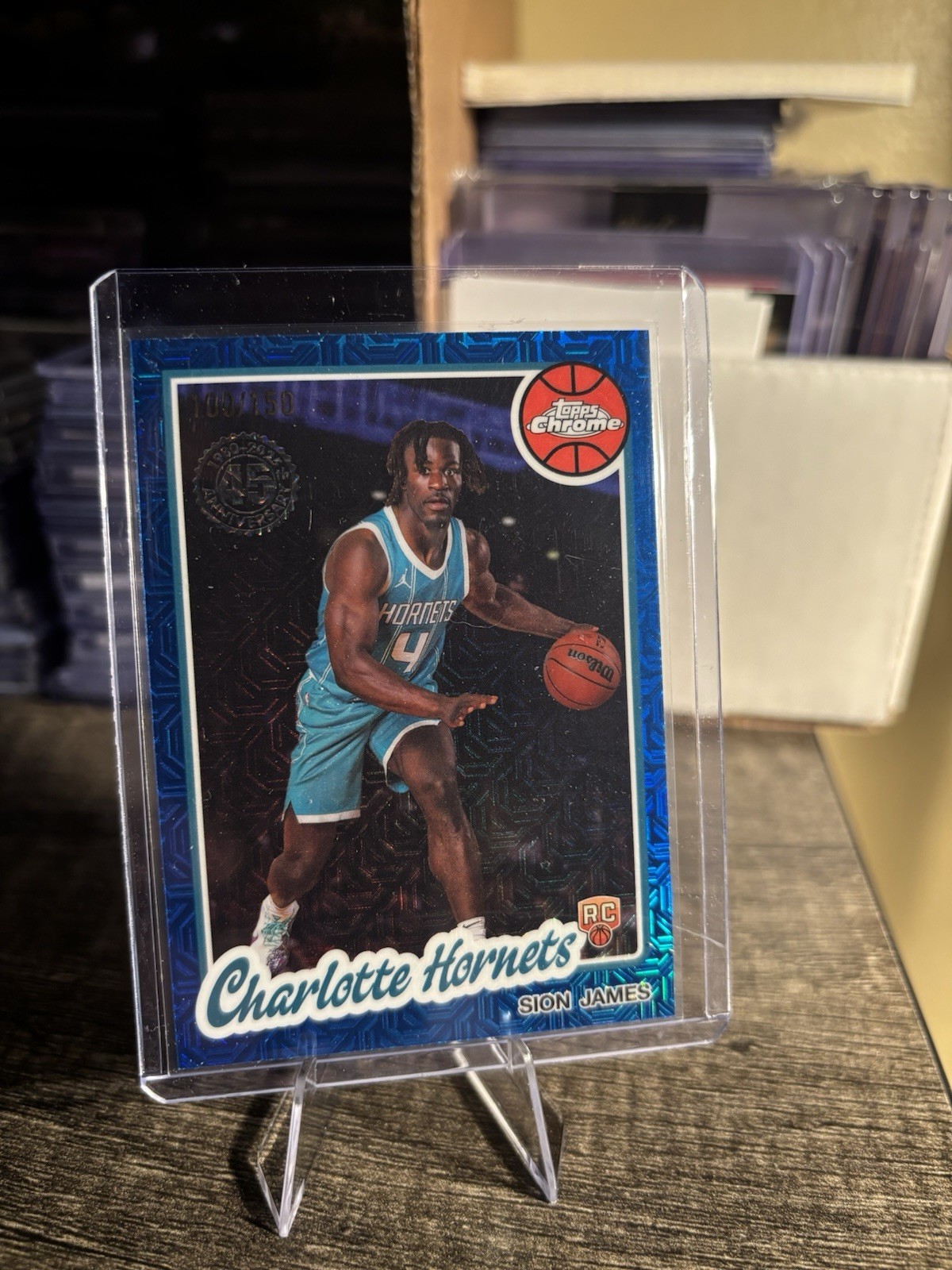 2025 Topps Sion James Blue Mojo Rookie 1980 Throwback /150 Charlotte Hornets
