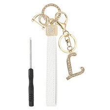 Leather Wristlet Keychain, Chic Letter l Keychains