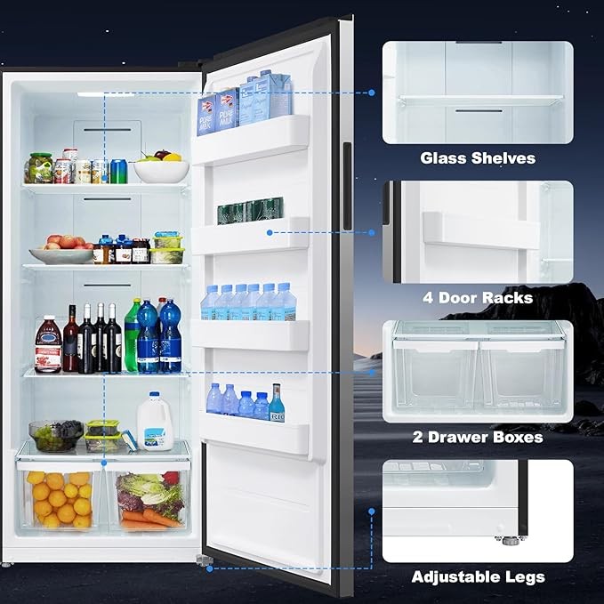 Smad 21 cu.ft Upright Freezer, Right Hinge, Frost-Free Standing Deep Freezer