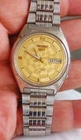 Seiko 5 Watch Automatic Vintage  GOLD  dial  6309 day date @ Japan