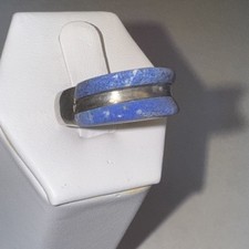 Sterling Silver And Blue Lapis 6.75 Ring