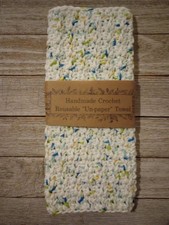 crochet handmade kitchen reusable unpaper  towel cloth happy go lucky 1pc