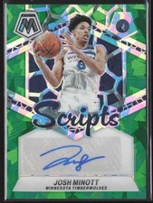 2023-24 Panini Mosaic #MS-MIN Josh Minott Scripts Green Ice Auto