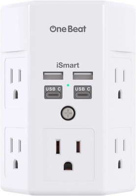 Multi Plug Outlet Surge Protector - POWSAF 5 Outlet Extender with 4 USB Ports(2