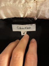 Calvin Klein Women's Black Cotton Blend Two Button Blazer Jacket Size 10