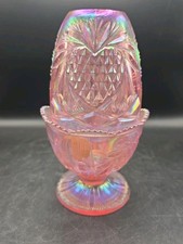 Vintage Fenton RARE Pink Pinapple Heart Fairy Lamp