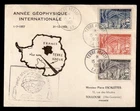 DR WHO 1958 FRENCH ANTARCTIC FSAT TERRE ADELIE IGY COMBO FDC w31326