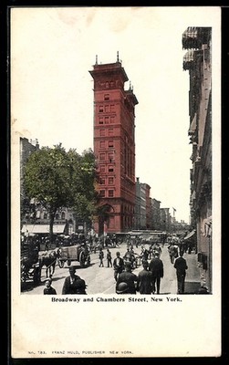 New York, NY, Broadway and Chambers Street, Ansichtskarte 