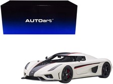 1/18 Koenigsegg Regera White with Black Carbon and Red Stripes – Autoart