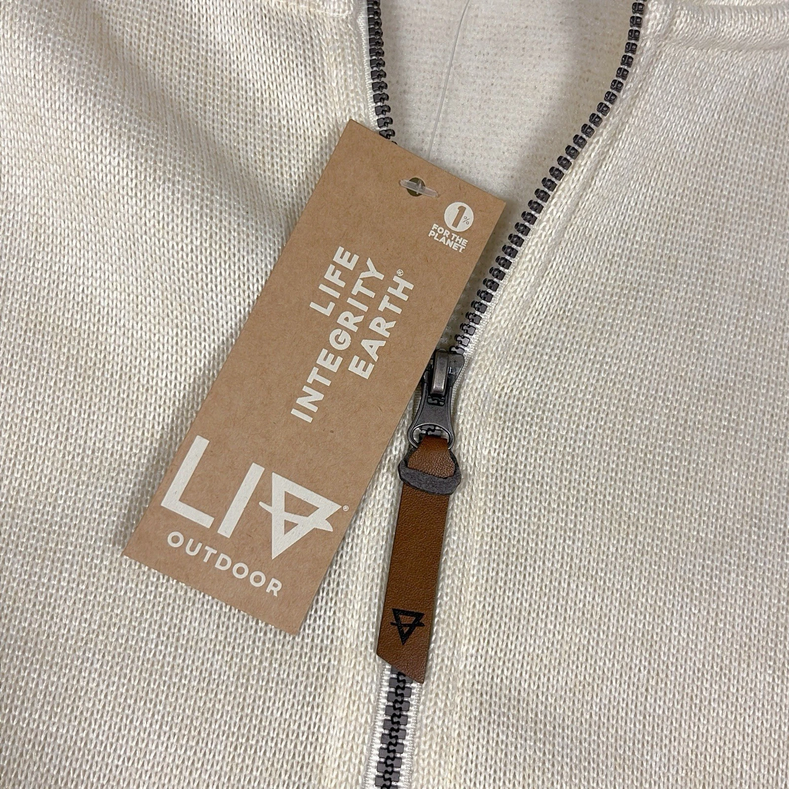 OFF WHITE Felpa donna Life Integrity Earth avorio con cappuccio taglia media nuova con etichette righe