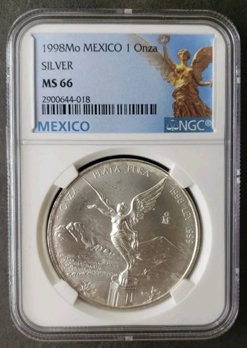 1998 Mo Mexico 1oz Silver Libertad NGC MS66