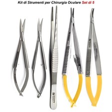 Kit Strumenti Chirurgici Chirurgia Oculare Micro Porta Aghi Forbici Castroviejo