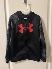 Boys Size 7 Under Armour Hooded Zip Up Jacket